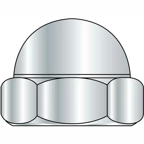 10-24 Two Piece Low Crown Cap Nut Nickel Plated, Pkg of 2000 Cheap