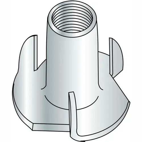 Crafted 3/8-16X7/16 3 Prong Tee Nut Zinc, Pkg of 500