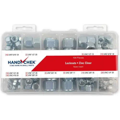 Grab Now Lock Nut Fine Thread Zinc Assortment 104 Piece