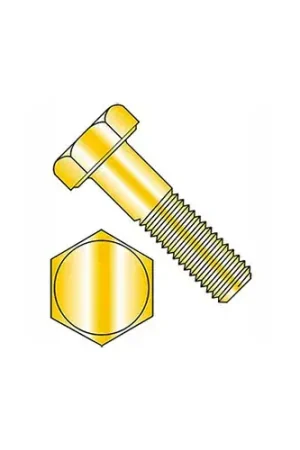 Hex Head Cap Screw - M16 x 2.0 x 120mm - Steel - Zinc Yellow - Class 10.9 - DIN 931 - Pkg of 10 Price Drop