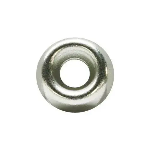 6 Countersunk Finishing Washer - .185/.161" I.D. - .012/.02" Thick - Brass - Nickel Plated - 100 Pk Super Sale