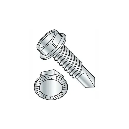 Mega Sale 1/4-14 x 3" Self-Drilling Screw, Unslotted Indented Hex Washer Head, 410 Stainless Steel, Pk of 100
