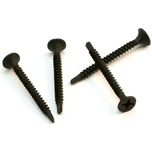 Budget 8 x 3" Drywall Screw - Phillips Bugle Head - Black Phosphate - TEK Self-Drilling Point - Pkg of 200