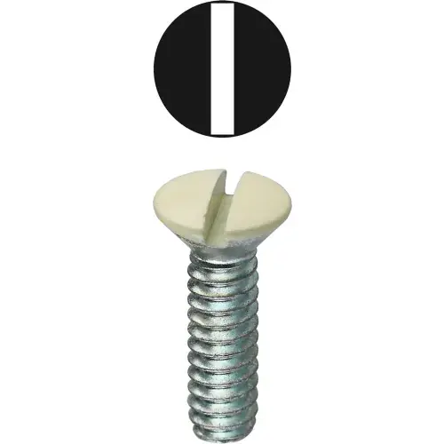 Save Now L.H.Dottie® Oval Head Wall Plate Screw, Slotted, Ivory, 6-32 x 1/2", 100 Pack