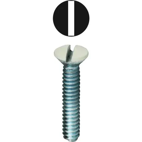 Low Price L.H.Dottie® Oval Head Wall Plate Screw, Slotted, White, 6-32 x 1", 50 Pack