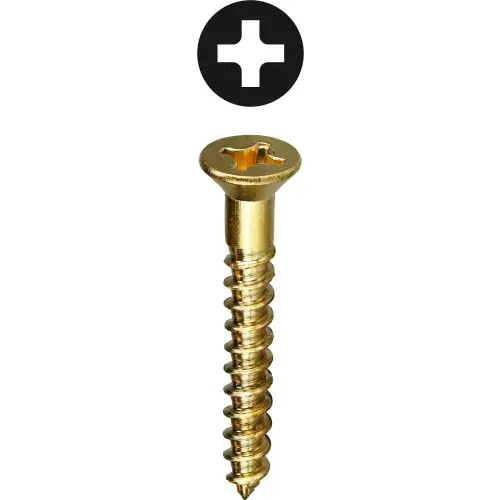 Sale L.H.Dottie® Flat Head Wood Screw, Phillips, Brass, 10 x 2-1/2", 100 Pack