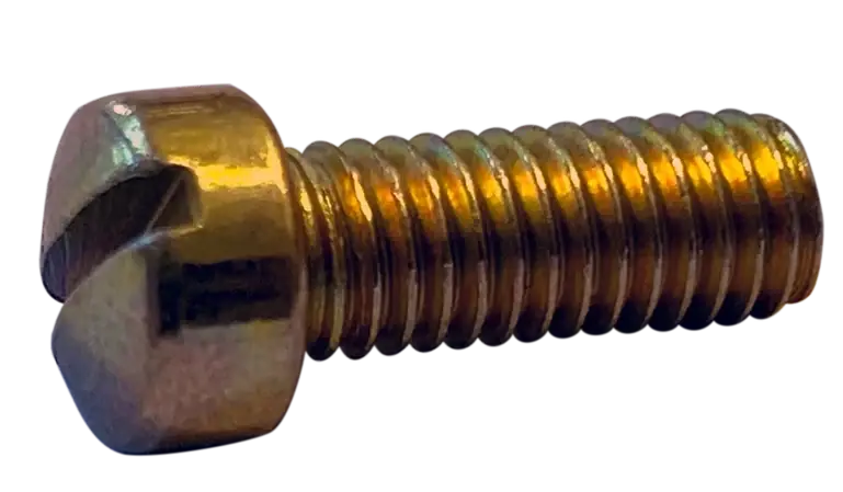 10-32 X 1-1/4" Machine Screws Indented Hex Head Slotted Drive Steel Zinc Plated (3000/Pkg.) Fan Favorite