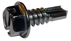 8-18 X 3/4" Self-Drilling Screws Indented Hex Washer Head Slotted Drive Point Type 2 Steel Zinc Plated (10000/Pkg.) Budget