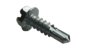 10 X 3/4" Self-Drilling Screws Indented Hex Washer with Serration Head Slotted Drive Steel Zinc & Bake (6000/Pkg.) Limited Offer