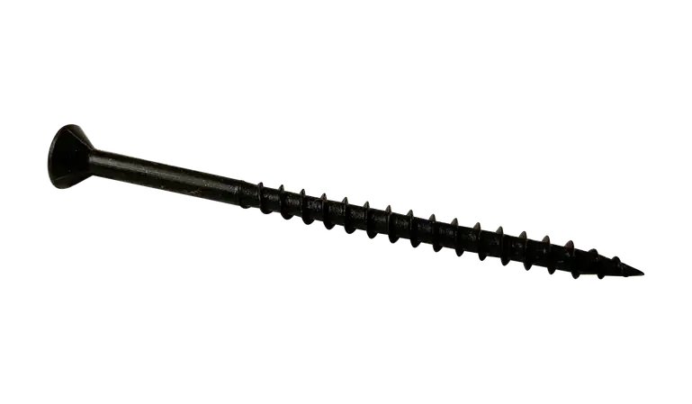 Clearance 8 X 1-1/4" Wood Screws Deep Thread Square Drive Flat Head 2/3 Threaded Steel Black Oxide (7300 / Pkg.)