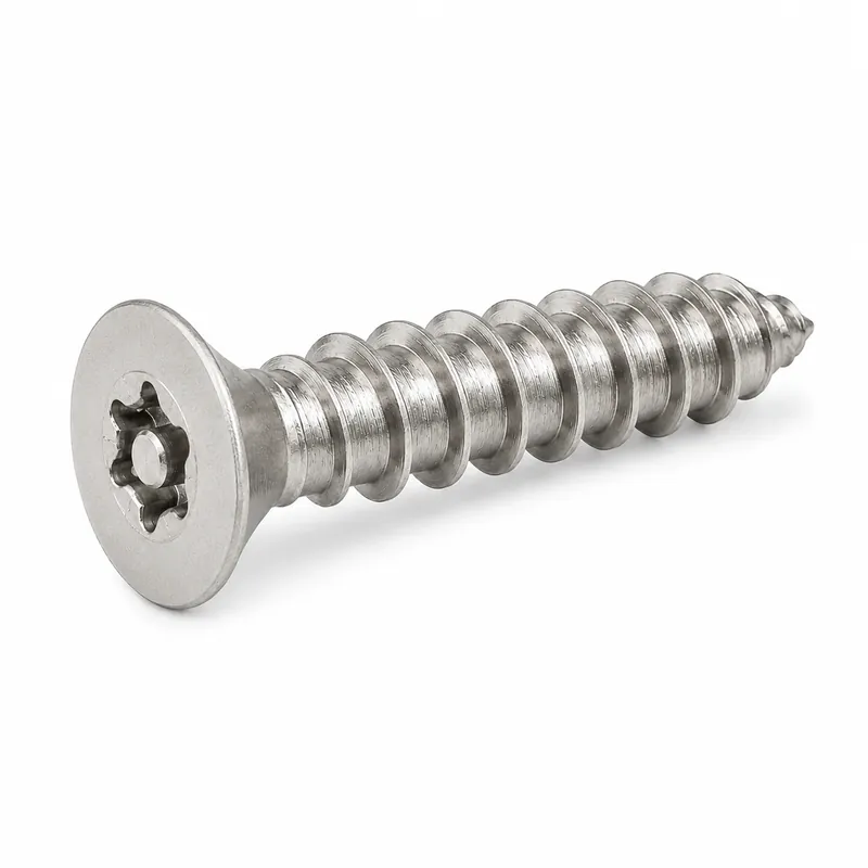 12 X 2" Tamper Resistant Sheet Metal Screws Flat Head Pin-In Six Lobe Drive (T25) 18/8 Stainless Steel (100 / Pkg.) Affordable