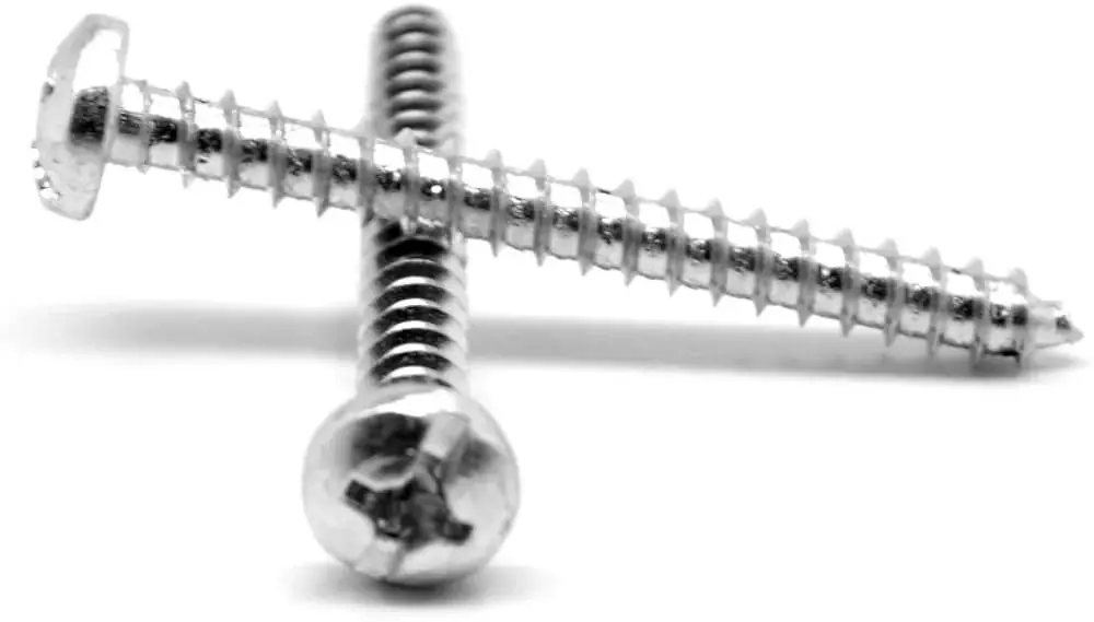 Genuine 10 X 2-1/2" Type A Sheet Metal Screws Pan Head Combination Drive 18/8 Stainless Steel (100 / Pkg.)