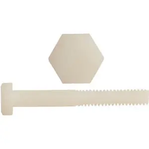 Luxury 1/2-13 X 2" Hex Head Cap Screws Nylon Natural Partially Threaded (50 / Pkg.)