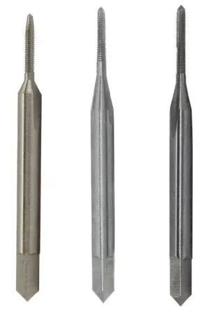 10-32 UNF CS Hand Tap Set 2-3/8" OAL Uncoated (Bright) DWTS10-32 (3 / Pkg.) Next Day Delivery