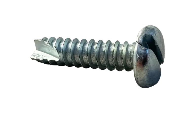 4-24 X 3/8" Type 25 Thread Cutting Screws Pan Head Slotted Drive Steel Zinc & Bake (10000 / Pkg.) Reduced Price