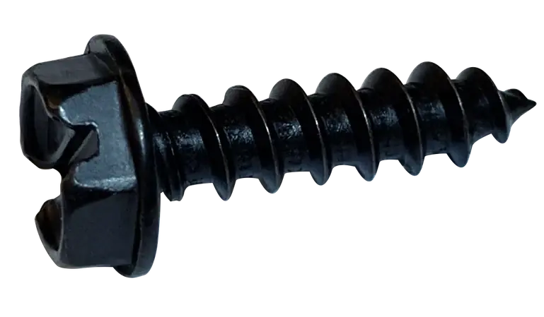 10 X 3/4" Type AB Self Tapping Sheet Metal Screws Indented Hex Washer Head Slotted Drive Steel Black Zinc & Bake (6000/Pkg.) Factory Price