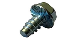 Certified 8 X 1/2" Type B Self Tapping Sheet Metal Screws Serrated Indented Hex Washer Head Slotted Drive Steel Zinc & Bake (10000/Pkg.)