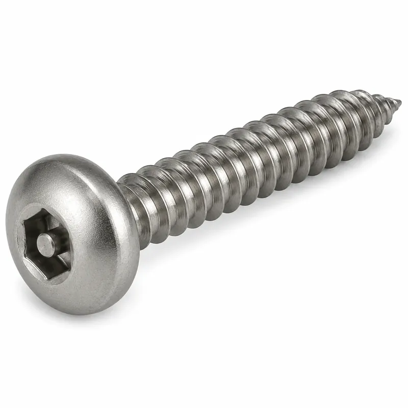In Demand 10 X 2" Tamper Resistant Sheet Metal Screws Button Head Pin-In Hex Socket Drive 18/8 Stainless Steel (100 / Pkg.)