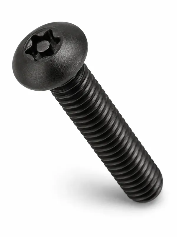 Special Discount 1/4-20 X 3/4" Tamper Resistant Machine Screws Button Head Pin-In Six Lobe Drive Alloy Steel Black Oxide (100 / Pkg.)
