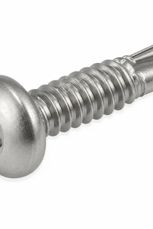 10 X 1" Tamper Resistant Self-Drilling Screws Button Head Pin-In Six Lobe Drive (T25) Steel Trivalent Zinc Plated (100 / Pkg.) Authentic