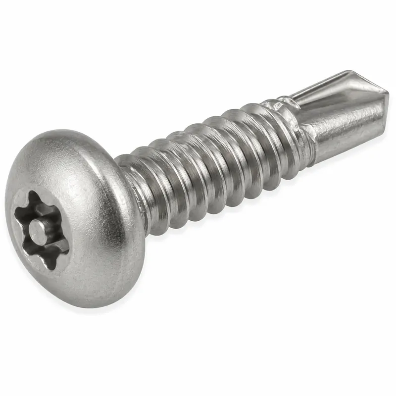 Limited Time 8 X 1-1/2" Tamper Resistant Self-Drilling Screws Button Head Pin-In Six Lobe Drive (T15) Steel Zinc Plated (100 / Pkg.)