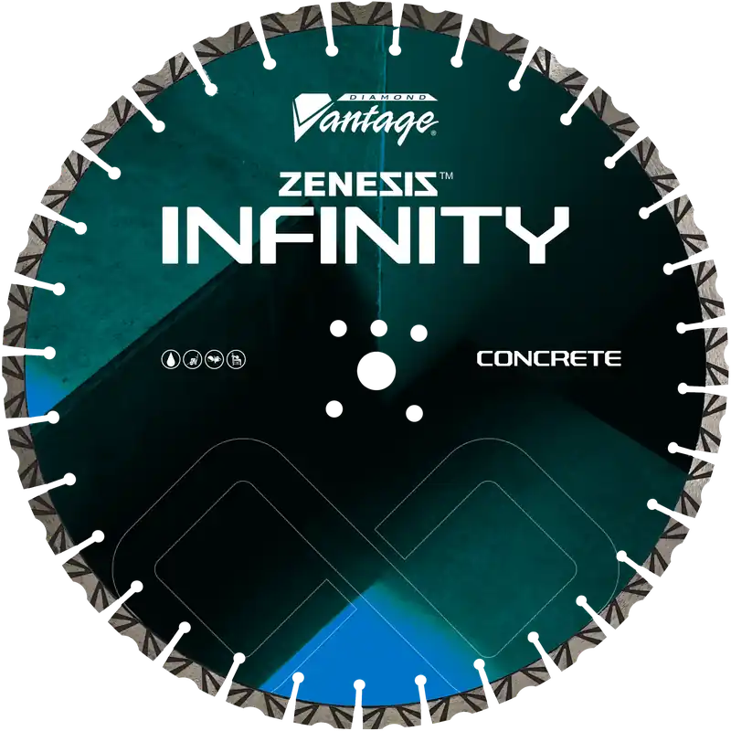 Diamond Vantage 2822INFINITY 28" x 0.220" Walk Behind Saw Diamond Blade for Concrete Zenesis Infinity 15mm Segments Fast Shipping