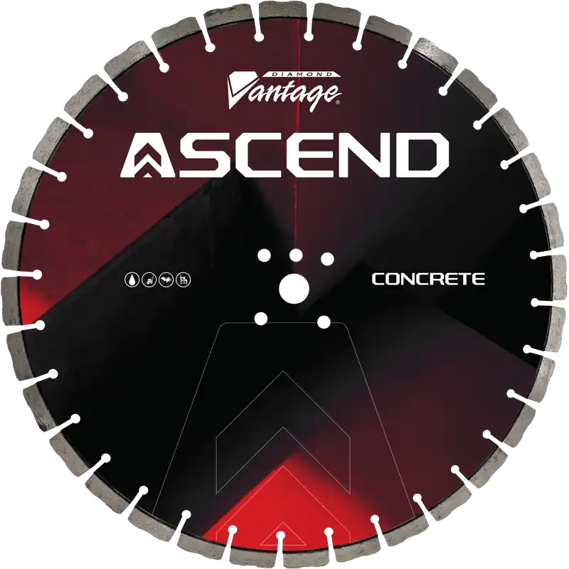 Buy Online Diamond Vantage 5422ASCEND 54" x 0.220" Walk Behind Saw Diamond Blade for Concrete Ascend - Castle Segments