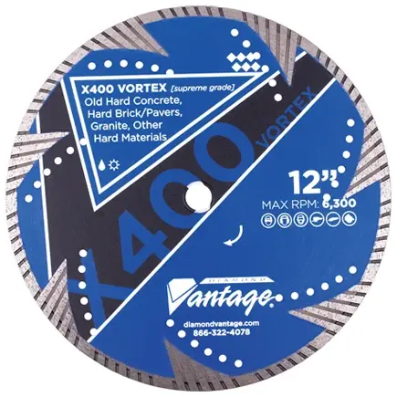 Diamond Vantage 1412BDVUX4-1 14" x 0.125" Diamond Blade for Hard Material X400 VORTEX - HARD Materials Limited Offer