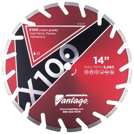 Diamond Vantage 1211EX1-1E 12" x 0.110" Diamond Blade for Hard Material X100 - REFRACTORY Best Choice