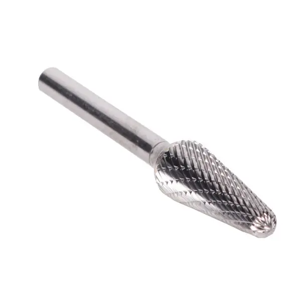 Factory Price 5/8" X 1 5/16" Cone Double Cut Carbide Bur Solid Carbide 1/4" Round Shank DULSL6