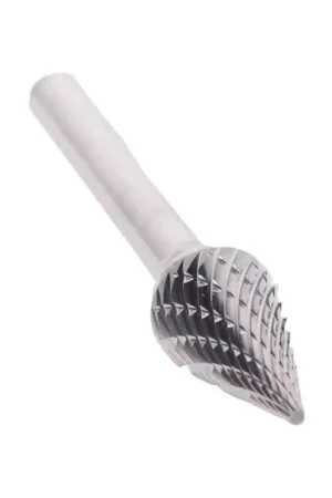 1/4" X 1-1/4" Cone Pointed End Double Cut Carbide Bur Solid Carbide 1/4" Round Shank DULSM3A Brand New