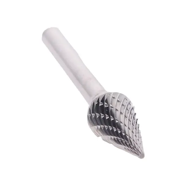 1/4" X 1-1/4" Cone Pointed End Double Cut Carbide Bur Solid Carbide 1/4" Round Shank DULSM3A Brand New