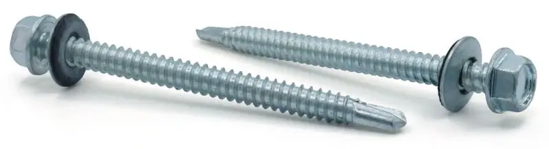 12-14 X 1-1/4" Self-Drilling Screws Indented Hex Washer Head Bonded EPDM Washer 410 Stainless Steel (100/Pkg.) High Quality