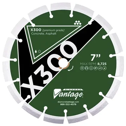 Diamond Vantage 1612EX3-3 16" x 0.125" Diamond Blade for Green Concrete/Block X300 Discount