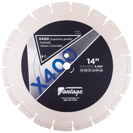 Holiday Sale Diamond Vantage 2012EX4-4 20" x 0.125" x 1" Diamond Blade for Asphalt/Green Concrete X400 - ASPHALT 10mm Segments
