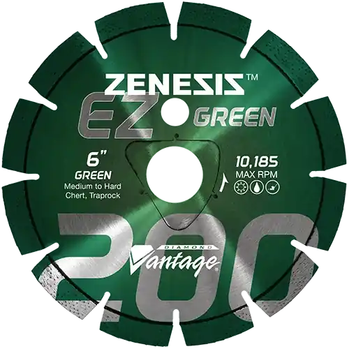 Diamond Vantage 1212EZ200Z 12" x 0.125" Early Entry Saw Diamond Blade for Medium-Hard Aggregate/Early Entry Green Concrete/Traprock Z200 GREEN Holiday Sale