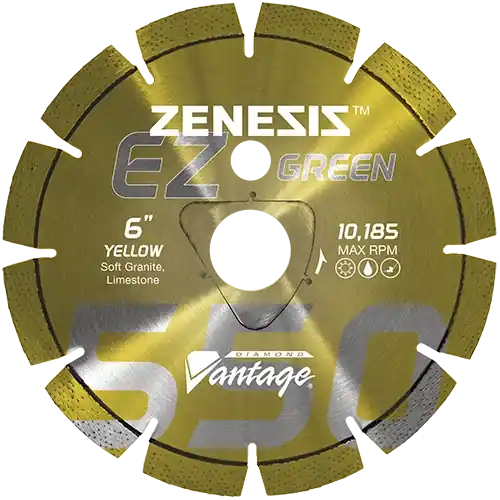 Top Pick Diamond Vantage 1218EZ550Z 12" x 0.187" Early Entry Saw Diamond Blade for Soft Aggregate/Early Entry Green Concrete/Granite/Limestone Z550 YELLOW