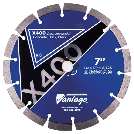 Today Only Diamond Vantage 0712UDUX4-2 7" x 0.125" Diamond Blade for Concrete/Masonry X400