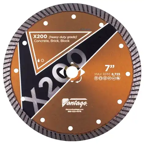 Professional Grade Diamond Vantage 0508CDZBX2-2 5" x 0.080" Diamond Blade for Concrete/Masonry X200