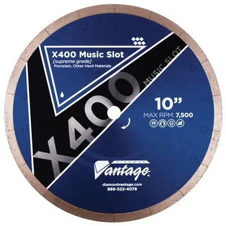 Diamond Vantage 0706APWX4 7" x 0.060" x 5/8" Diamond Blade for Tile/Porcelain/Hard X400 MUSIC SLOT Markdown