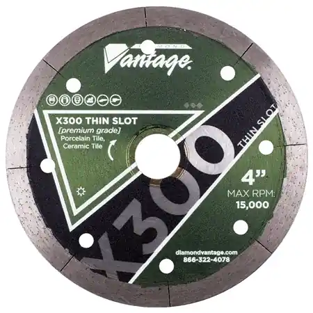 Order Now Diamond Vantage 4506APDX3 4.5" x 0.060" x 5/8" Diamond Blade for Tile/Porcelain/Ceramic X300 THIN T-SLOT PORCELAIN