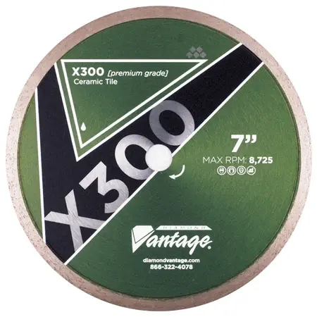 Diamond Vantage 0406ATWX3 4" x 0.060" x 5/8" Diamond Blade for Tile/Ceramic X300 Ceramic Top Pick