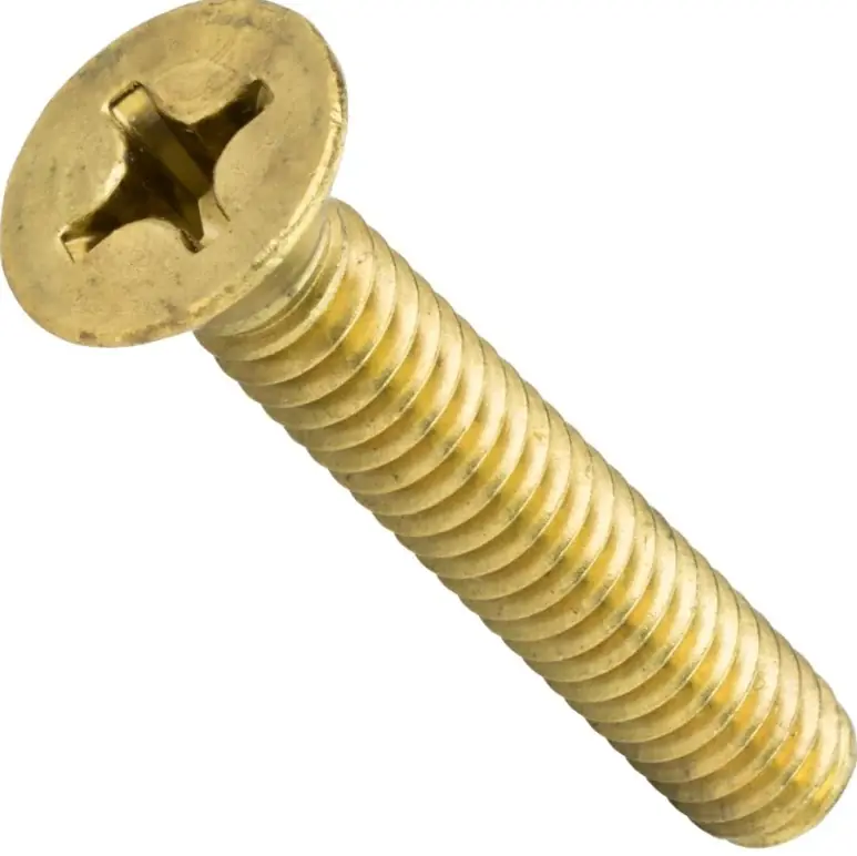 Price Cut 8-32 X 3/4" Flat Head Machine Screws Phillips Drive Brass (100 / Pkg.)