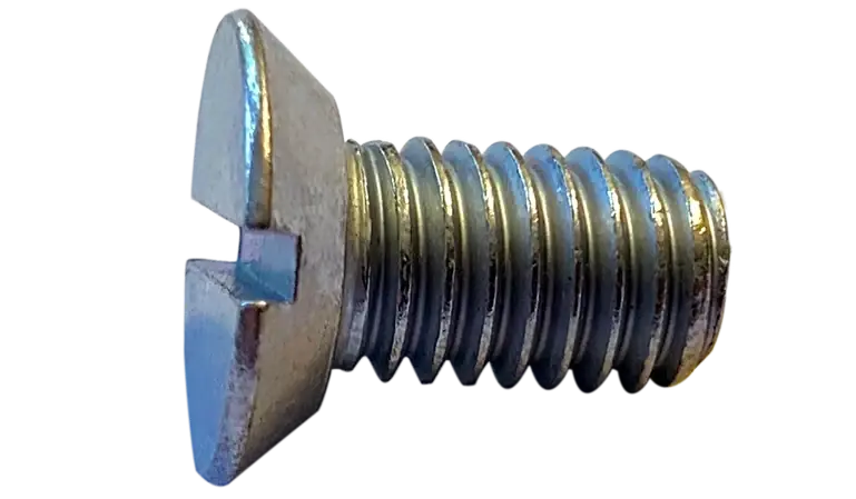 M6-1 X 12mm Flat Head Machine Screws Slotted Drive Steel Zinc Plated (600 / Pkg.) Best Price