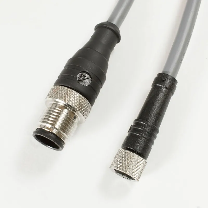 OBSOLETE - Alpha Connect EcoFlex PUR Cordset - M12 Male Straight to M8 Female Straight - 22AWG 3 Poles - DR03GR100 - Slate - 5M (16.4ft) Affordable