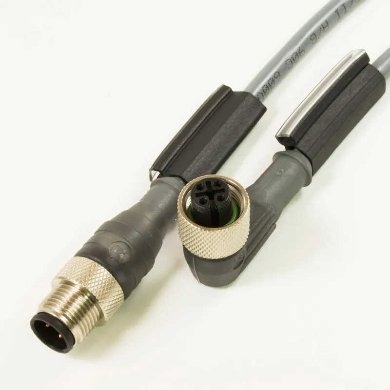 OBSOLETE - Alpha Connect Cordset - M12 Male Straight to M12 Female 90° - 22AWG 4 Poles - DR04AW105 - Slate - 5M (16.4ft) Markdown