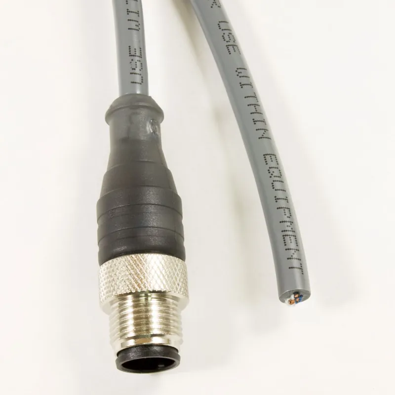Budget OBSOLETE - Alpha Connect Cordset - M12 Male Straight to Cut End - 22AWG 2 Poles - DR0500102 - Slate - 10M (32.8ft)