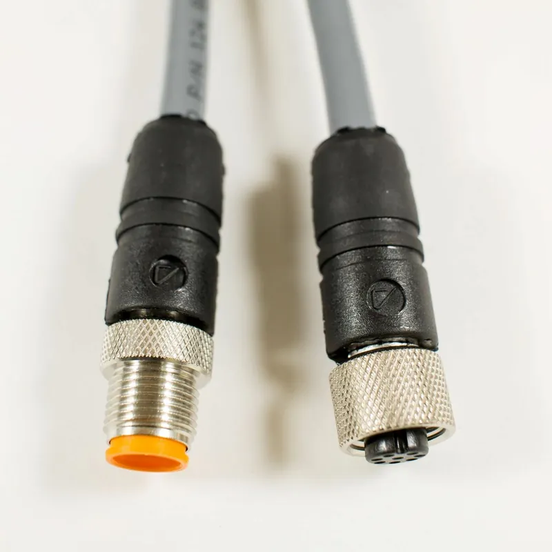 Markdown OBSOLETE - Alpha Connect Cordset - M12 Male Straight to M12 Female Straight - 24AWG 8 Poles - DR08AR124 - Slate - 20M (65.6ft)