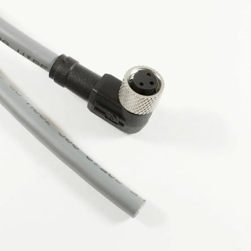Low Price OBSOLETE - Alpha Connect EcoFlex PUR Cordset - M8 Female 90° to Cut End - 22AWG 3 Poles - GW0300100 - Slate - 1M (3.28ft)