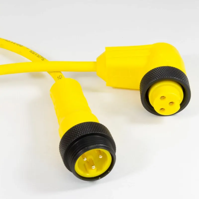 OBSOLETE - Alpha Connect Cordset - Mini Male Straight to Mini Female 90° - 18AWG 3 Poles - LR03KW107 - Yellow - 15M (49.2ft) Next Day Delivery